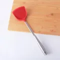 Espatula de cocina de silicona roja con mango de acero inoxidable para sartenes antiadherentes - 430# Estilo de Tubo Hueco / Rojo