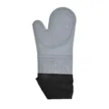 Guante de horno de silicona gris con círculos antideslizantes resistentes y puño negro. - Gris