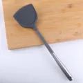 Espatula de silicona con mango de acero inoxidable gris oscuro utensilio variante - 430# Estilo Sólido de Acero Plano / Gris oscuro