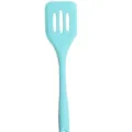 Espátula ranurada de silicona azul para sartenes antiadherentes, utensilio de cocina resistente - Turquesa