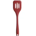 Red silicone slotted spatula for non-stick cookware, heat resistant kitchen cooking tool. - Burgundy