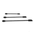 Schwarze Silikon Mini Spatel doppelseitig kosmetische Löffel in drei verschiedenen Längen. - Dreiteiliges Set / Schwarz