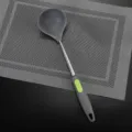Cuchara de sopa de silicona con mango de acero inoxidable, cuchara de cocina resistente. - Cuchara de Sopa / Gris