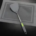 Espátula de cocina de silicona gris, mango de acero, utensilio para sartenes antiadherentes. - Espátula de Cocina / Gris