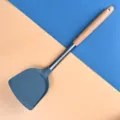 Espátula de cocina de silicona con mango de haya, utensilio antiadherente para cocinar, resistente. - Espátula de Cocina / Gris Acero