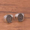 2 Stile handgemachte DIY Ringzubehoer, Vintage ovale Sonnenstrahlen Metall Rohling Basen - 10x14mm / Antiksilber