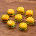 Vista detallada de dijes colgantes de mini hamburguesa de resina para accesorios de joyería DIY - Hamburguesa (25H02)