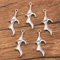 Silver bat wing charms for DIY jewelry making, phone and bag pendant accessories. - Antique Silver