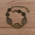 Bronze Antique Plateau Vierge Bracelet DIY 13x18mm Base Ovale Accessoire de Bijoux - Style 1 / 13x18mm / Bronze Antique
