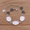 DIY alliage vierge lunette bracelet plateau base pendentif accessoires pour bijoux faits main - Style 1 / 13x18mm / Argent Antique
