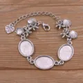 Bracelet breloque en alliage DIY avec montures ovales 13x18mm, pendentifs coquillage et étoile. - Style 3 (Étoile de Mer Coquillage) / 13x18mm / Argent Antique