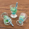 DIY resin lime drink glass charms pendant craft miniature accessories colorful options 16x33mm - 5