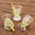 Mini Resin Fruit Drink Cup Pendant DIY Keychain Phone Accessory Charms 16x33mm - 8