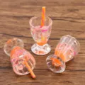 Miniature resin fruit drink glass charm DIY pendant for keychain and phone accessories decor - 9