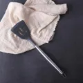 Espátula de silicona con mango de acero inoxidable utensilio de cocina antiadherente resistente - Espátula Ranurada