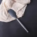 Espátula de silicona gris oscuro con mango de acero inoxidable, herramienta de cocina. - Espátula de mantequilla