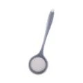 Grey silicone kitchen skimmer spoon with perforated bowl and hanging hole for easy cooking. - Skimmer / Translucent