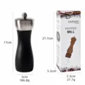 Moulin à poivre manuel en bois avec bouton en acier, outil de cuisine pour épices. - 6 Pouces / Boîte de Couleur / Noir