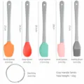 Set 5 utensili da cucina in silicone per dolci con anello, spatole e pennello. - Mini Set da Forno da 5 Pezzi (Manico in PP)