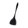 Black silicone kitchen spatula, heat resistant cooking turner tool for daily home cooking. - Food Spatula / Black