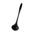 Black silicone kitchen soup ladle, heat resistant cooking spoon with hanging hole. - Soup Spoon / Black