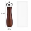 Moulin à poivre en bois manuel moulin à sel outil de cuisine avec couvercle en inox 21.5cm - 8 Pouces / Sac à Bulles / Marron