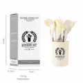 Ensemble d'ustensiles de cuisine en silicone à poignée en inox, 12 pièces antiadhésives. - Beige
