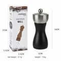 Moulin à poivre manuel noir, 5 pouces acier inoxydable et bois outil d'épice de cuisine - 5 Pouces / Boîte de Couleur / Noir