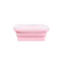 Fiambrera de silicona plegable rosa, recipiente de almacenamiento de alimentos cuadrado - 6 Pulgadas / Rosa
