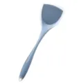 Espátula de silicona gris con borde blanco, utensilio de cocina resistente para sartenes. - Espátula Curva / Azul Semitransparente
