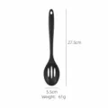 Cucchiaio schiumarola forato in silicone nero utensile da cucina resistente al calore. - Schiumarola / Nero