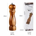 Moulin à poivre en bois manuel sel épice avec boîte 22cm outil de cuisine ustensile cuisson - Moulin en bois d'acacia 8 pouces avec boîte