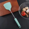 Espátula de silicona antiadherente con mango de acero inoxidable, utensilio de cocina resistente. - Azul cielo