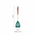 Wooden handle silicone slotted turner kitchen cooking spatula 40cm single item variant - Slotted Turner