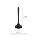 Piccolo mestolo da zuppa in silicone nero, utensile da cucina, lunghezza 21 cm, resistente al calore. - Piccolo Mestolo da Zuppa / Nero
