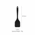 Mini spatola da cucina in silicone nero con foro per appendere, lunghezza 20,5 cm. - Piccola Spatola per Friggere / Nero