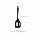 Piccola spatola forata in silicone nero utensile da cucina 20.5cm design leggero e pratico - Girapasta piccolo forato / Nero