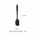Mini spatola in silicone nera, lunghezza 18 cm, utensile da cucina resistente per la cottura. - Piccolo raschietto / Nero