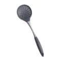 Espumadera de silicona gris con mango de acero inoxidable, utensilio de cocina antiadherente - Espumadera