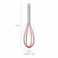 Stainless steel silicone manual egg whisk, red handle baking tool for kitchen cooking. - Red