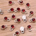 DIY alloy crystal charms red rhinestone cup pendants for necklace bracelet jewelry making 6x9mm - 1-White K (24D) / Red