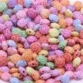 Colorful resin rose flower beads mixed color DIY craft jewelry making accessories pack - Style 14 / 100pcs Pack