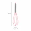Pink stainless steel silicone manual whisk for baking and whipping eggs and cream. - Pink