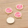 Goldlegierung emaillierte Stern Anhänger rosa runde DIY Schmuck Zubehör zum Basteln - Stern / Rot