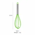 Green stainless steel silicone manual whisk 8 inch baking tool for eggs and cream. - Green