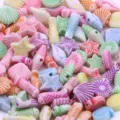 Mixed acrylic resin ocean animal beads for DIY children jewelry making craft supplies - Style 12 / 100pcs Pack