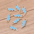 Pendientes de rayo azul colgantes de aleación de oro KC para hacer joyas artesanales DIY - Azul