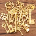 Steampunk Skelettschlüssel Anhänger, Vintage Gold Legierung Schmuck für DIY Handwerk - Gold