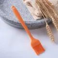 Orange silicone oil brush for baking, BBQ basting pastry brush with hanging hole for kitchen. - Small (20.5cm) / Orange
