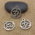 Silver alloy Om symbol pendant DIY jewelry charm for necklace bracelet bag making accessory - Om Pendant / 18x21mm
